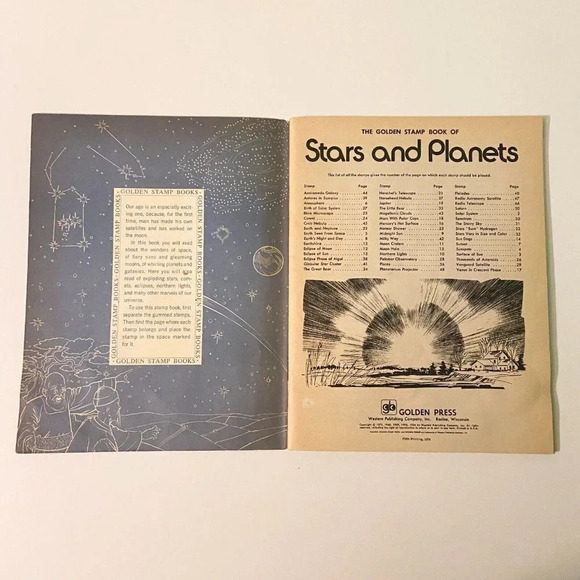 Vintage 1976 The Golden Stamp Book Stars  and Planets Complete - Picture 4 of 15